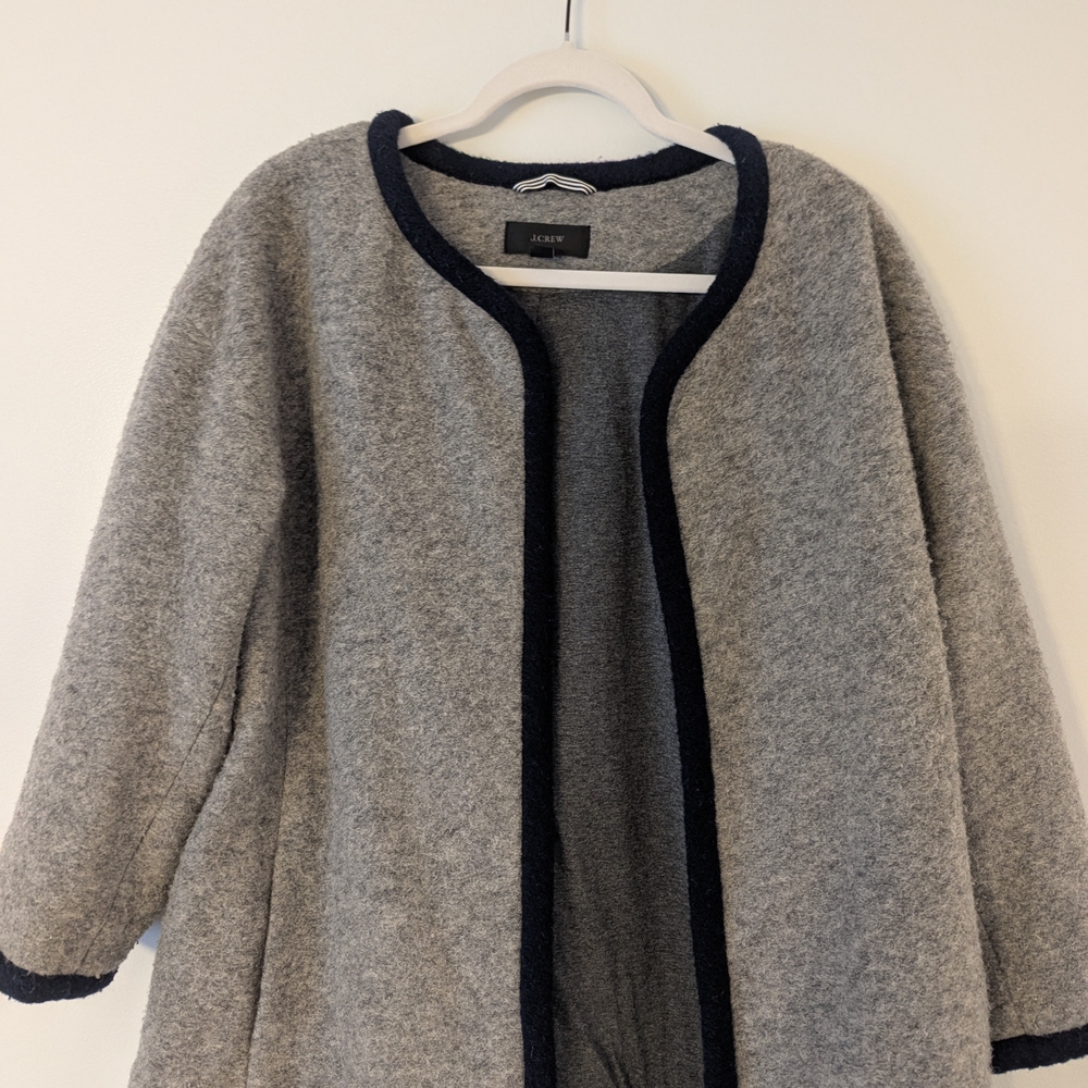 J. Crew Heather Gray Open Front Coat
